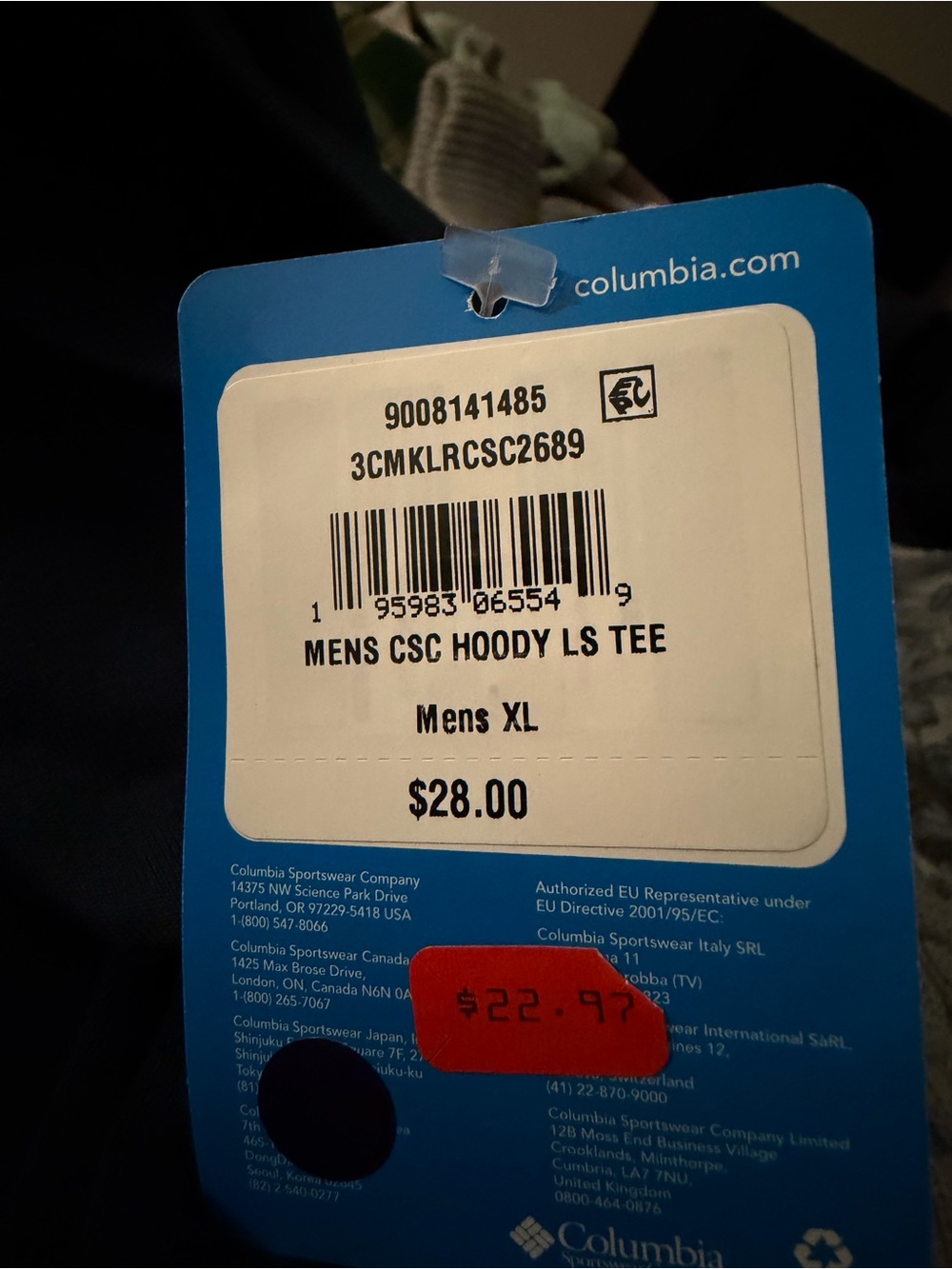 NWT Columbia Men’s Navy Long Sleeve Mountain Graphic T-shirt Sz XL $28 - Picture 4 of 4